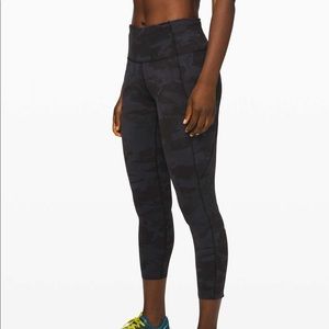 NWT lululemon Fast and Free crop 23” camo grey